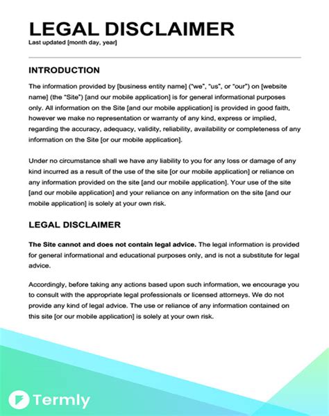 examples of disclaimer statements.